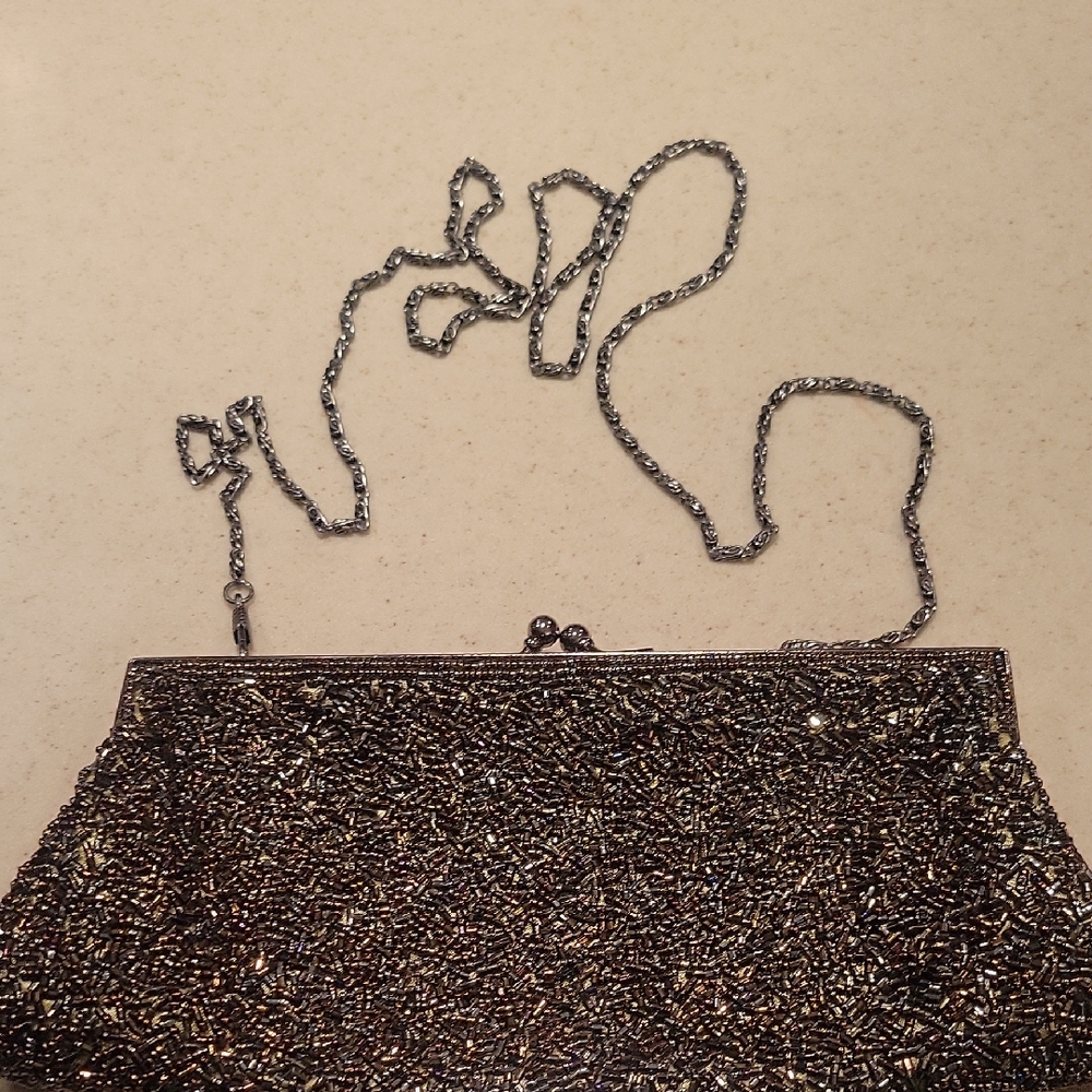 Elegant Beaded Evening Clutch Worn Once